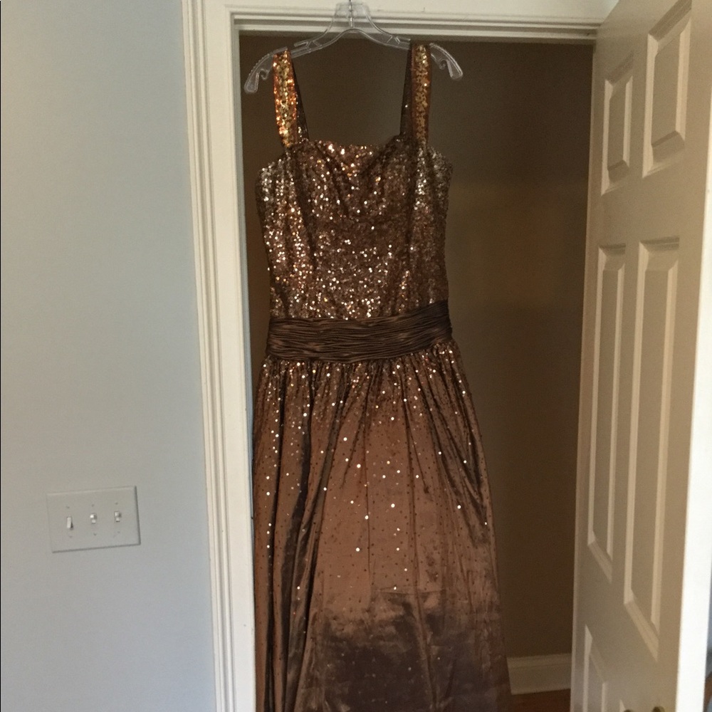 Tiffany designs brown prom dress
